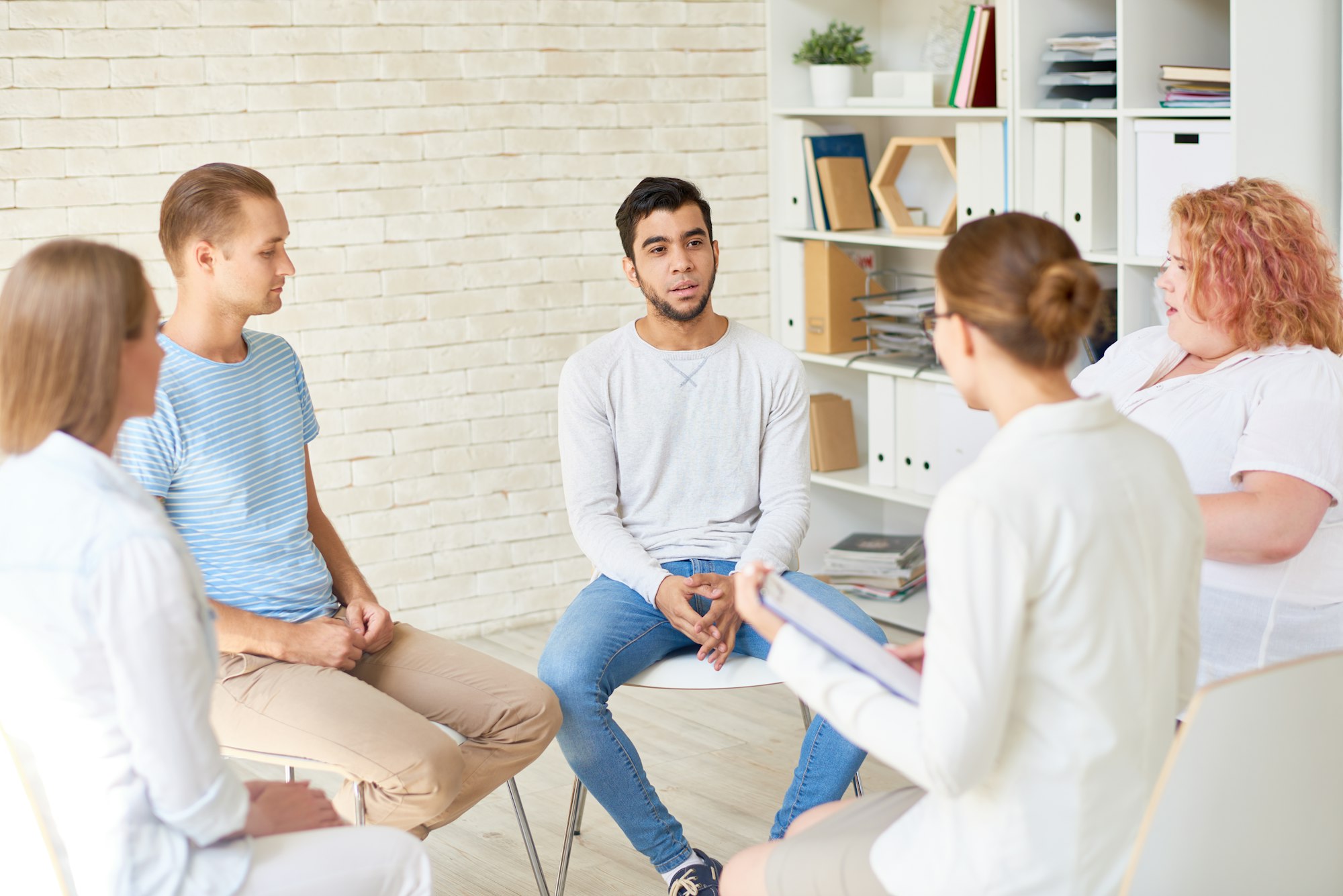 Young People in Group Therapy Session